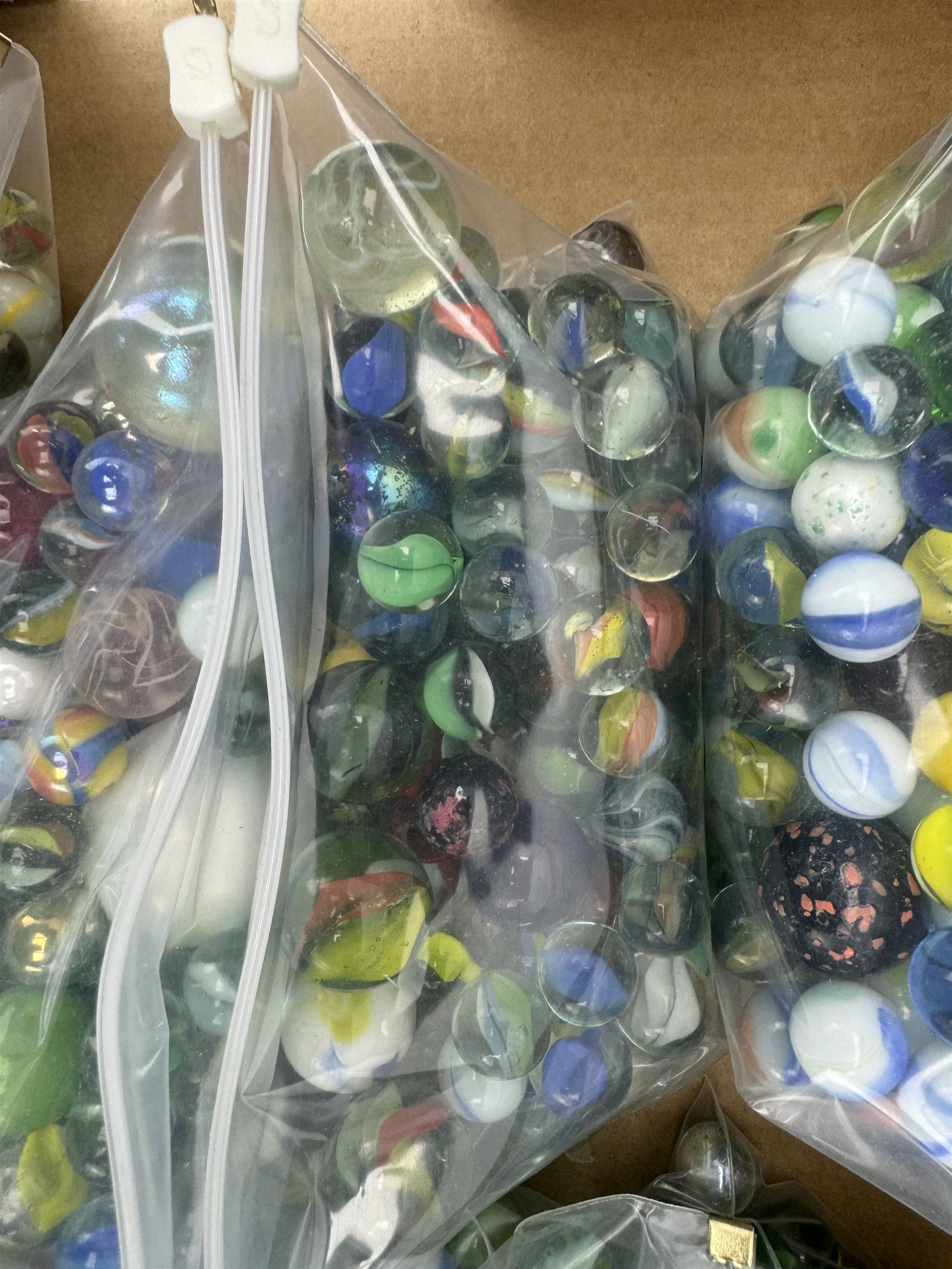 Large quantity of vintage glass marbles, in one box