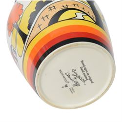 Wedgwood Bizarre by Clarice Cliff, Lotus Jug, House and Bridge, hand painted based upon an original, limited edition 134/250, with certificate and box, H21cm 