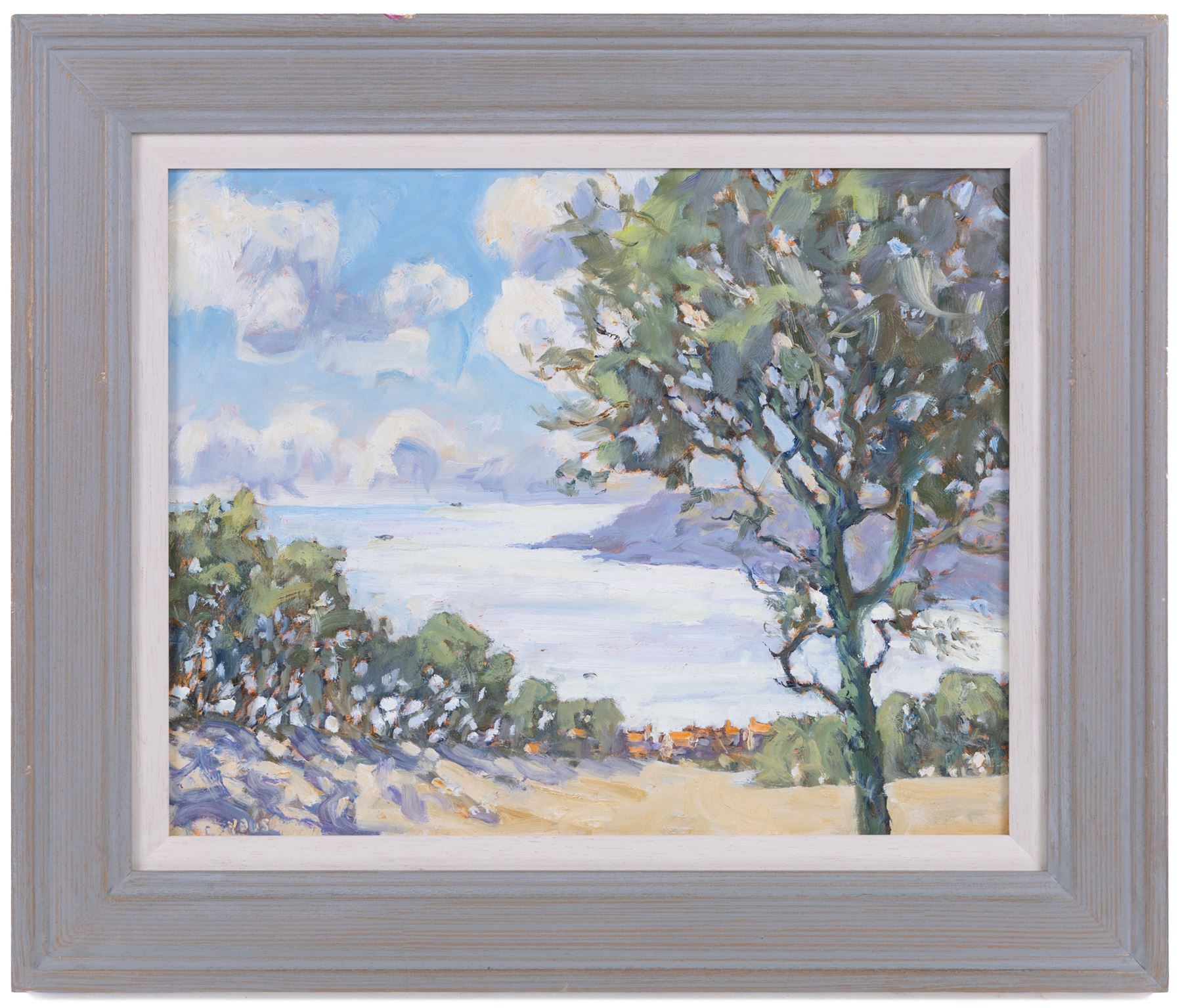 Christine M Pybus (British 1954-): 'Summer Morning over Robin Hood's Bay', oil on board signed, titled verso 29cm x 36.5cm 