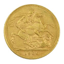 Queen Victoria 1900 gold full sovereign coin