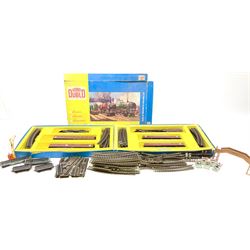 Hornby Dublo - two-rail 2022 'The Caledonian' Passenger Set LMR with Duchess Class 4-6-2 locomotive 'City of London' No.46245 with tender, two coaches and track, box base only, no lid; 4MT Standard 2-6-4 Tank locomotive No.80033 with two Talisman coaches and track in 2019 Goods Train Set box; four unboxed wagons, quantity of track, crane and buffer stops.