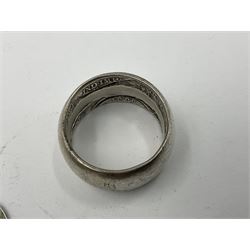 Queen Victorian 1891 crown, 1898 half crown, silver coin ring, silver coin bracelet etc