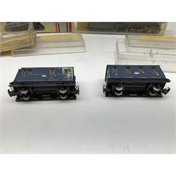 'N' gauge - Minitrix Class A4 4-6-2 locomotive 'Mallard' No.60022; in hard perspex case; Lima Diesel Shunter No.D2790; boxed; 0-6-0 locomotive 'Margaret' with four Colin Ashby EDLR coaches and three wagons; and Egger-Bahn 0-4-0 locomotive No.5 with two coaches in hard plastic boxes (13)