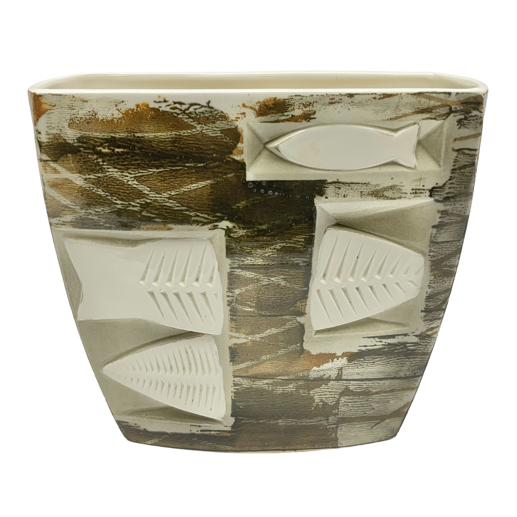 Hornsea Pottery vase, Pisces, circa 1961, designed by Ronald Mitchell, with stamped mark beneath, H21cm