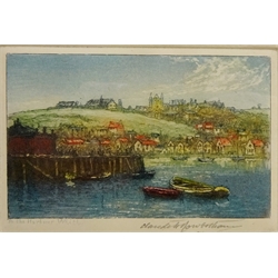  'In the Harbour, Whitby', early 20th century aquatint after Claude H Rowbotham (British 1864-1949) signed in pencil, 6cm x 9cm  
