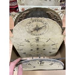 Approximately twenty-two longcase and wall clock dials, 18th century and later, included painted and brass examples
