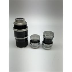 Paillard Bolex H16 Reflex 16mm cine camera with handgrip and turret for interchangeable lenses, KERN Vario-Switar 1:1,9 f=16-100mm POE BOLEX H16RX lens, KERN Switar 1:1,4 f=25mm H16 RX lens, KERN Switar 1:1,9 f=75mm lens, KERN Switar 1:1,6 f=10mm H16 RX lens