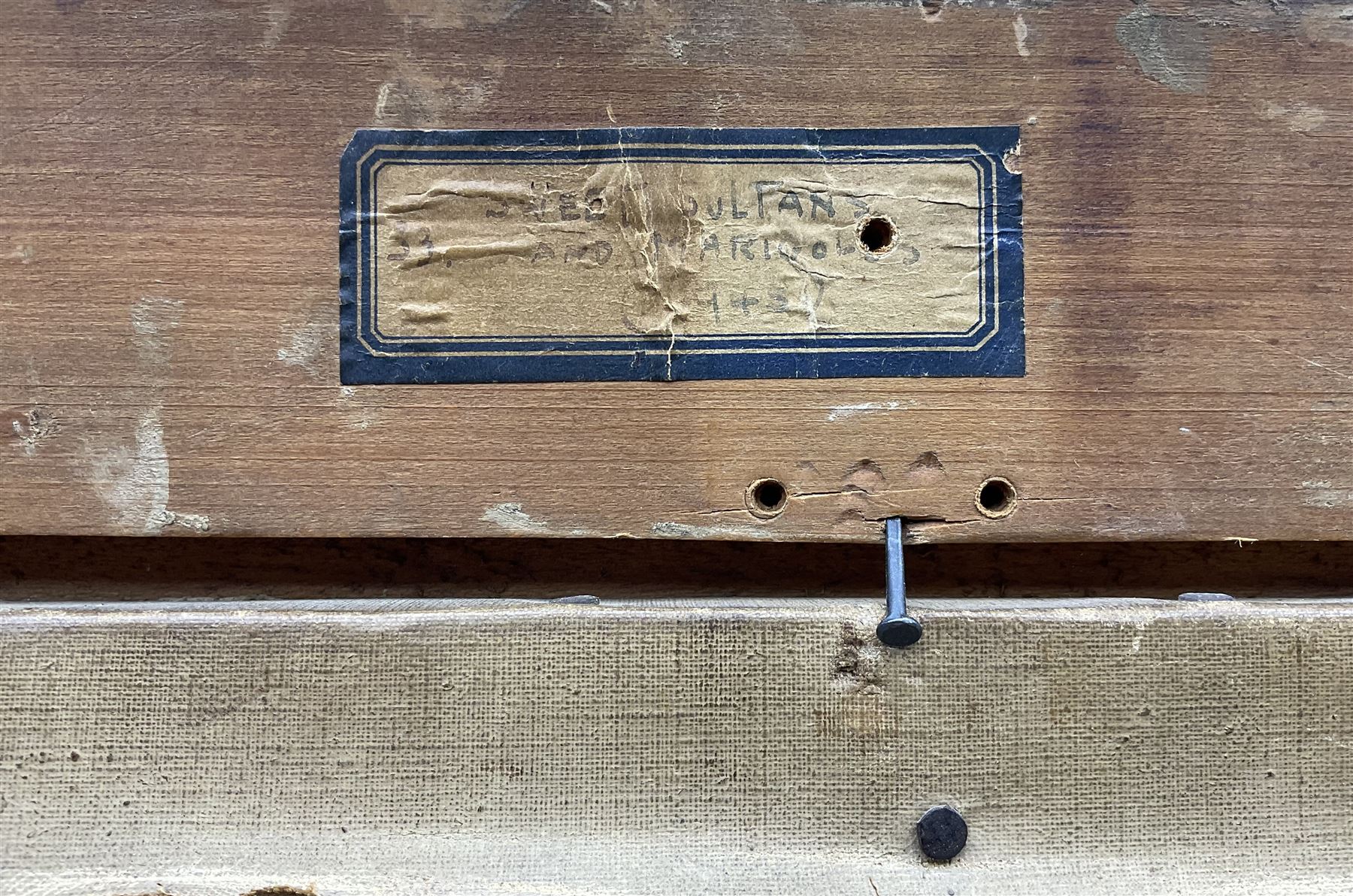 James Bolivar Manson (British 1879-1945): 'Sweet Sultans and Marigolds', oil on canvas unsigned, titled and dated 1945 in the artist's hand on label and on the stretcher verso, with James Bourlet & Sons label, 60cm x 50cm 
Notes: this is probably the artist's 1945 Royal Academy exhibit no.601, then titled 'Cornflowers and Marigolds' (sweet sultans being a variety of cornflower). The same jug depicted in the present picture can be seen in Manson's 1940 Royal Academy exhibit no.262 'Tulips and Daffodils'. The blue title label appears on a number of Manson's paintings.