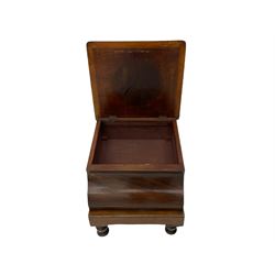 Victorian mahogany box, hinged top with sliding step