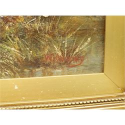 William Henry Waring (British 1886-1928): Harvesting, oil on canvas signed 35cm x 45cm