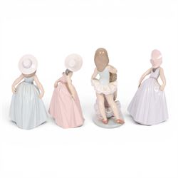 Four Lladro figurers, comprising First Ballet 5714, Iris 6276, Rose 6275 and Daisy 6274, all boxed 