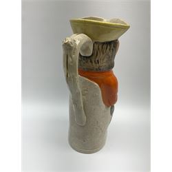 19th century Staffordshire Toby jug modelled as a monkey playing a cello H30cm. 