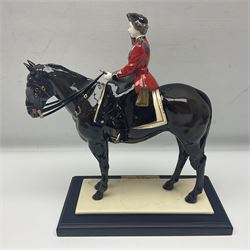 Coalport figure, 'Trooping the Colour', modelled as  Queen Elizabeth II taking the salute at Trooping the Colour, by Timothy Potts, limited edition 124/450
