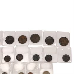 Mainly Great British coins, including George III 1799 and 1806 half pennies, Queen Victoria 1842 silver Maundy fourpence, etc