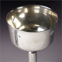 Pair of silver goblets on spreading stems and circular foot H14cm Sheffield 1972