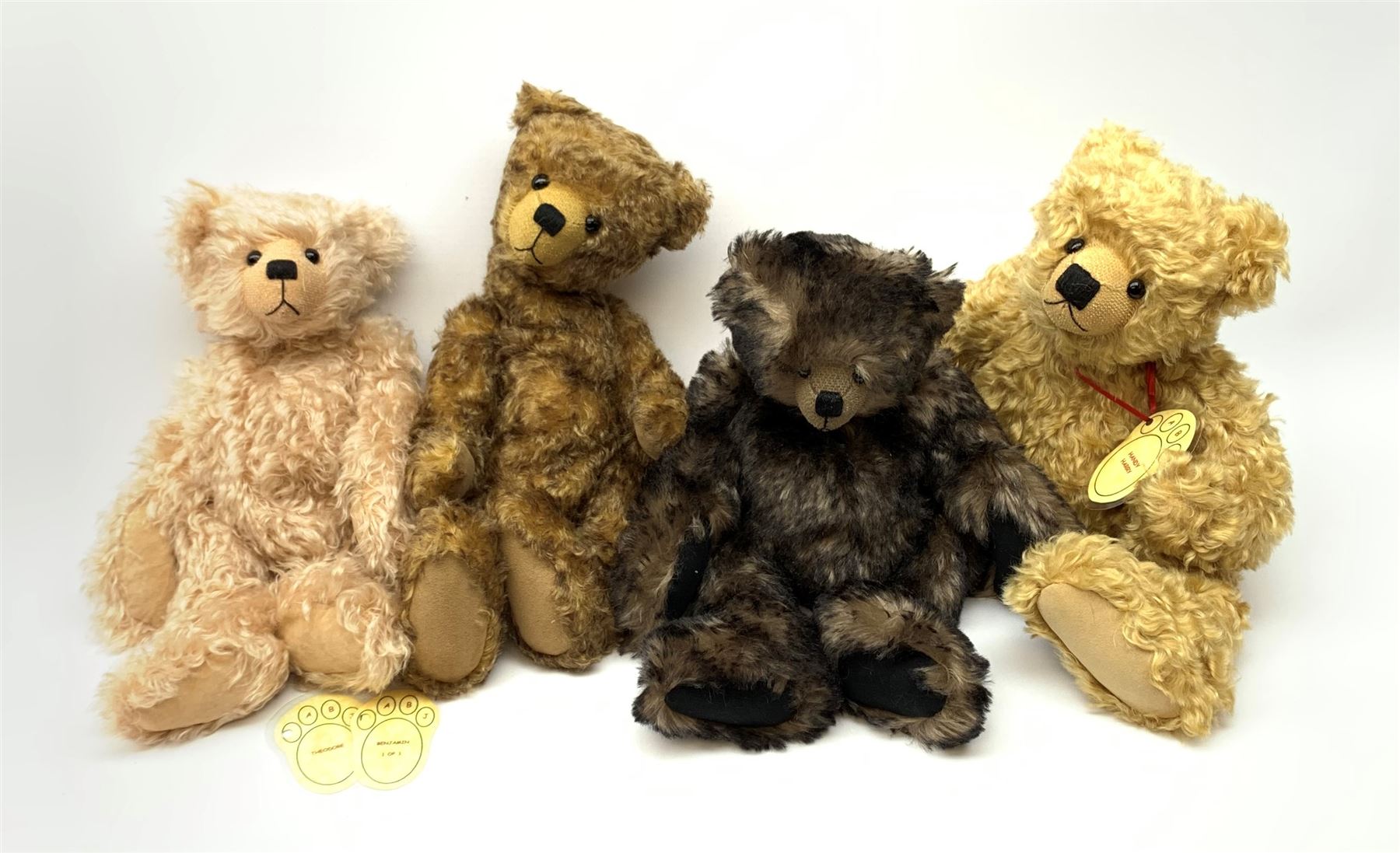 Three modern ABJ (Actually Bears by Jackie) limited edition teddy bears - 'Benjamin' No.1/1 H15
