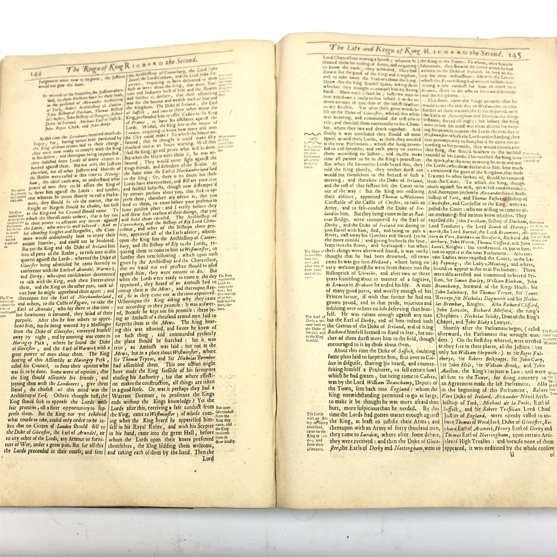  Baker Sir Richard (Kt): A Chronicle of the Kings of England from the time of the Romans Government unto the death of King James. 1679. Seventh impression. Folio. Engraved architectural title page by W, Marshall and frontispiece portrait of Prince Charles. Disbound with damaged calf boards and spine.  