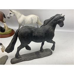 Seven Border Fine Arts figures, comprising Clydesdale Mare & Foal A0187, Highland Mare & Foal A2691 and five horses from the Action Horses series 