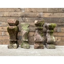 Four various stone columns 