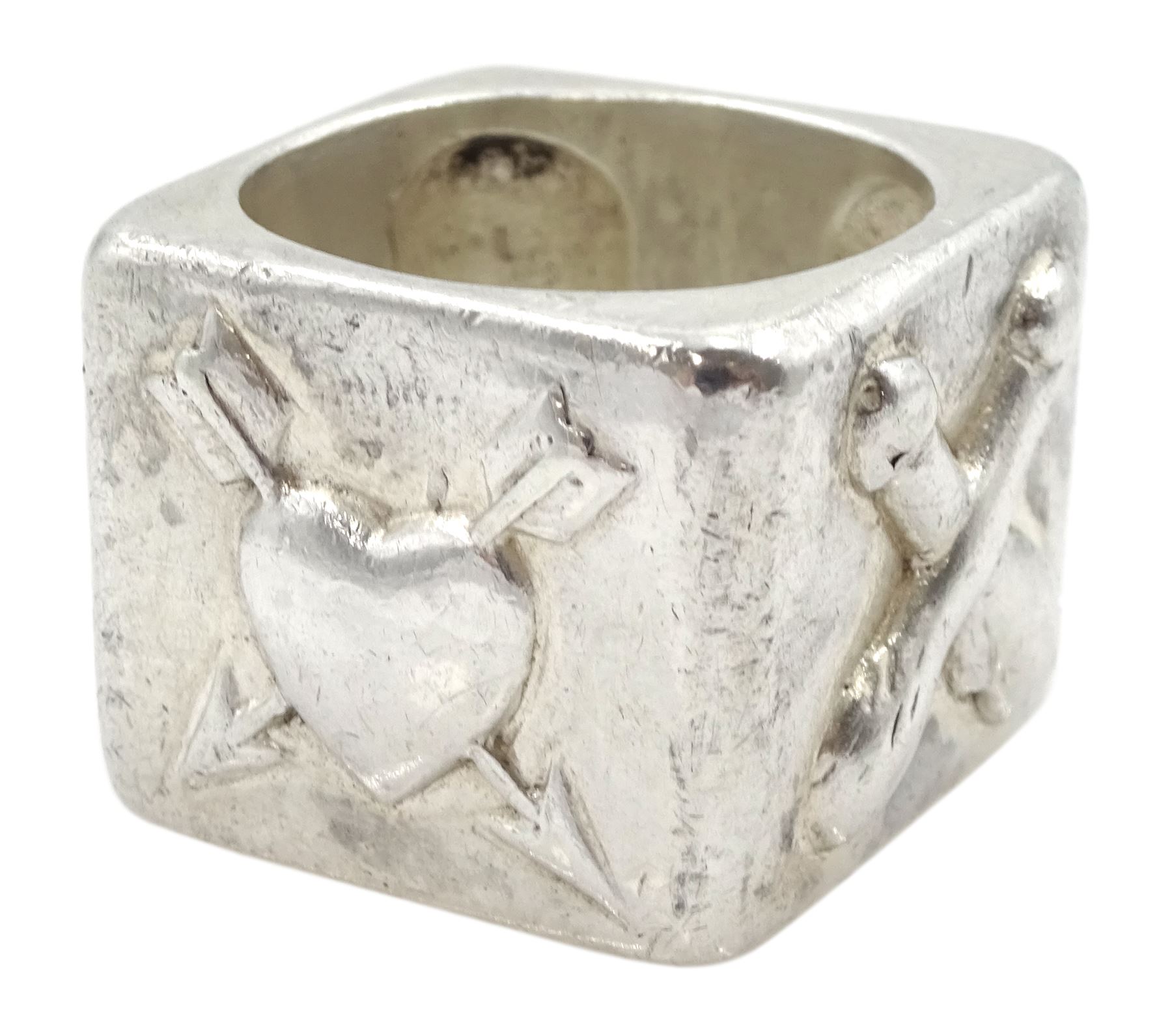 Gentleman's silver dice ring by Vivienne Westwood, stamped 925