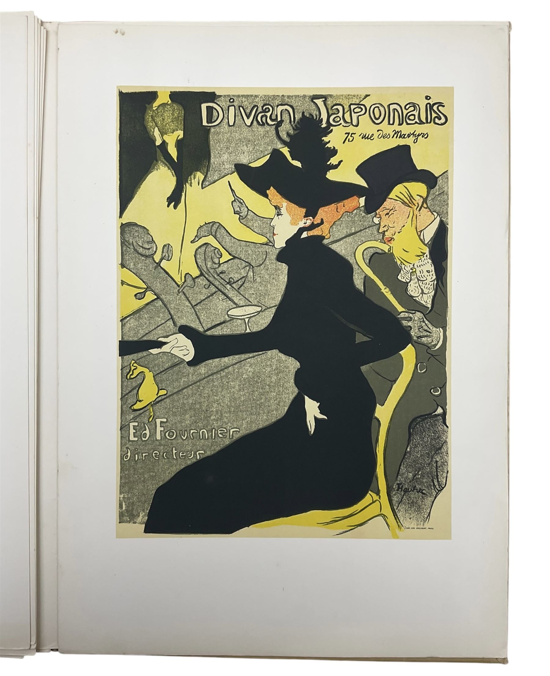 Rotzler, Willy - 'Affiches de Henri de Toulouse-Lautrec - Dix reproductions en couleurs', book containing ten colour Toulouse-Lautrec lithographs, pub. 1946 by Bale, unbound with loose plates, plates max 33cm x 24cm