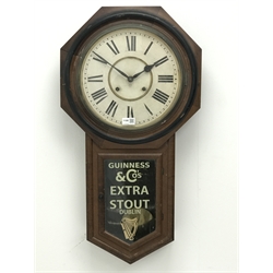  Ansonia wall clock with Roman dial and painted Guinness & Co's advertising glazed door, H81cm  