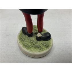 Eleven Robert Harrop figures from the Beano Dandy collection, comprising One Man & His Dawg BDS08, Picnic Desperate Dan BDS04, Fatty BD07, Desperate Dan BD03, Roger the Dodger BD20, Dennis the Menace BD01, Beryl the Peril BD05, Minnie the Minx BD04, Surfing BP03, two Spotty BD16, together with a Genuine Beano Ware lidded box (12)