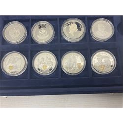 The Royal Mint Golden Wedding Anniversary silver proof coin collection, comprising twenty-four international commemorative coins, cased with certificates