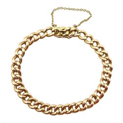 Early 20th century gold curb link bracelet, stamped 15, approx 13.25gm
