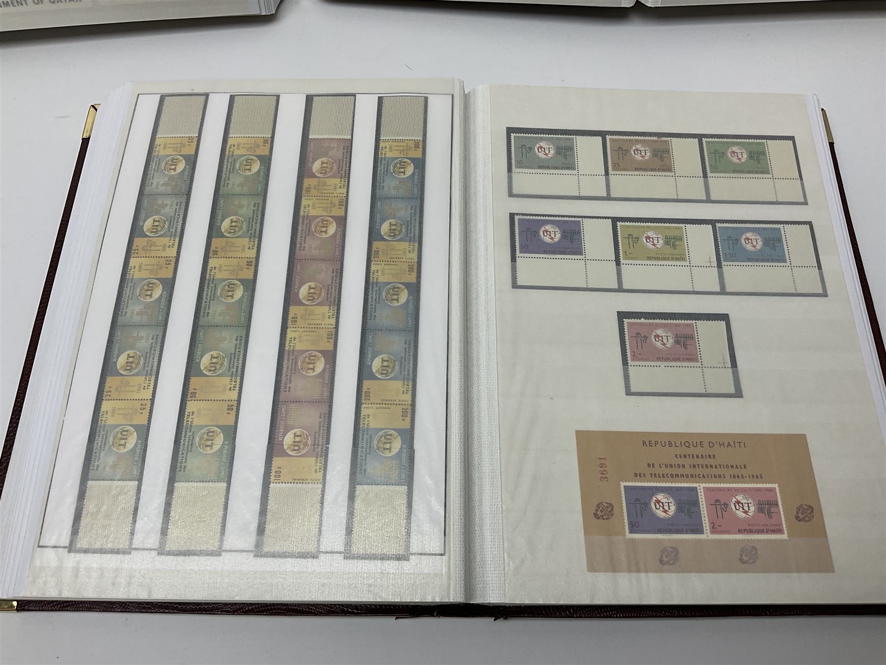Thematic stamp collection relating to satellites, telecommunications and space from various Countries including Angola, Antigua, Ascension, Australia, Bahamas Barbados, Bhutan, British Virgin Islands, Denmark, Ecuador, Israel etc, a mint and used collection housed in three stockbooks