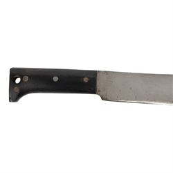 WWII US military machete dated 1944, Legitamas Collins & Co, model no.1250, with original leather sheath, overall L58cm