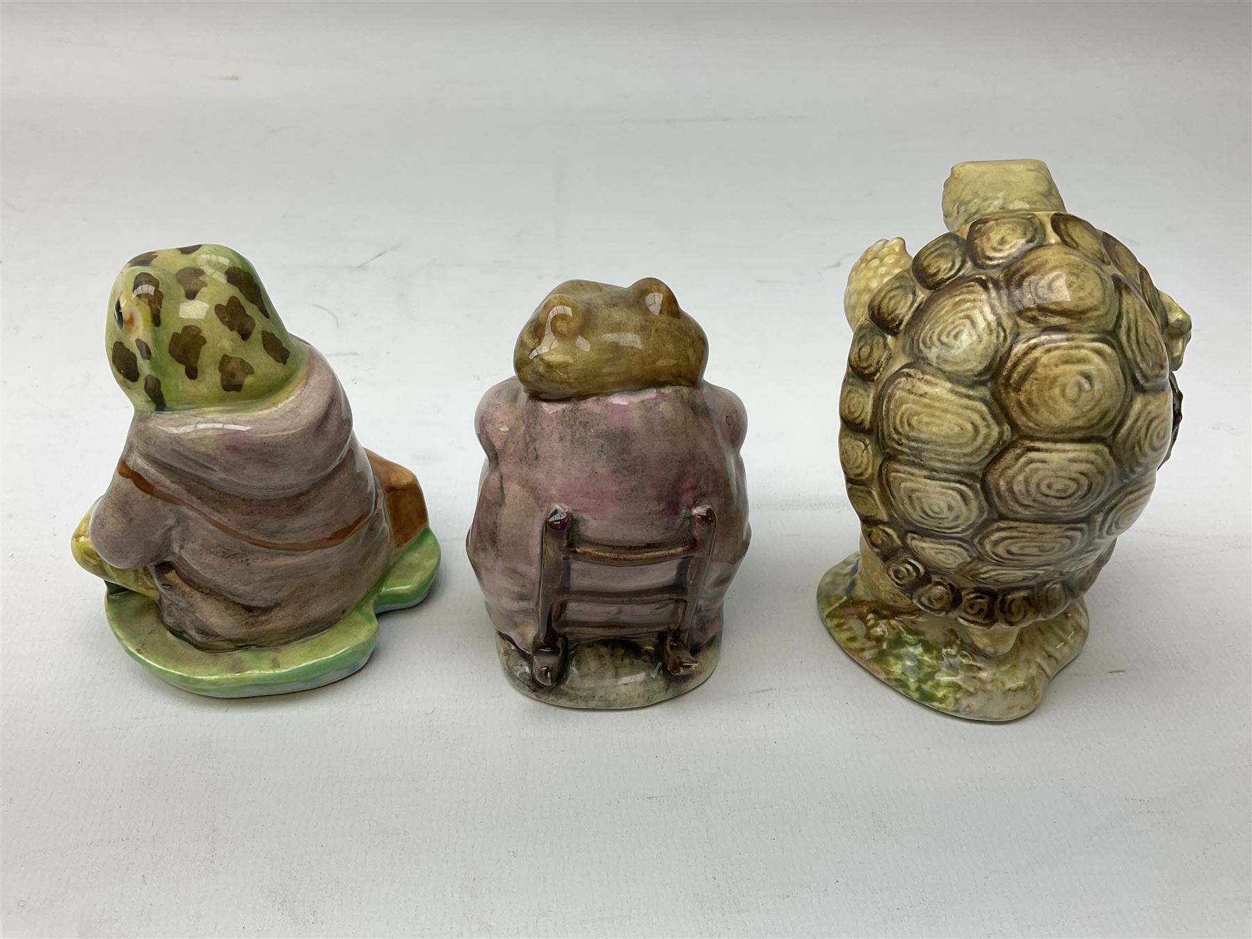 Seven Beswick Beatrix Potter figures, comprising Sir Isaac Newton, Mr Jackson, Tommy Brock, Pickles, Mr Jeremy Fisher, Mr Alderman Ptolemy and Sally Henny Penny, all with printed mark beneath  