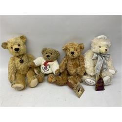 Collection of teddy bears, including Dean's Rag Book 'My first Teddy', Harrods bear, Merrythought bear, Hermann 'Happy New Year 2000' bear etc (7) 