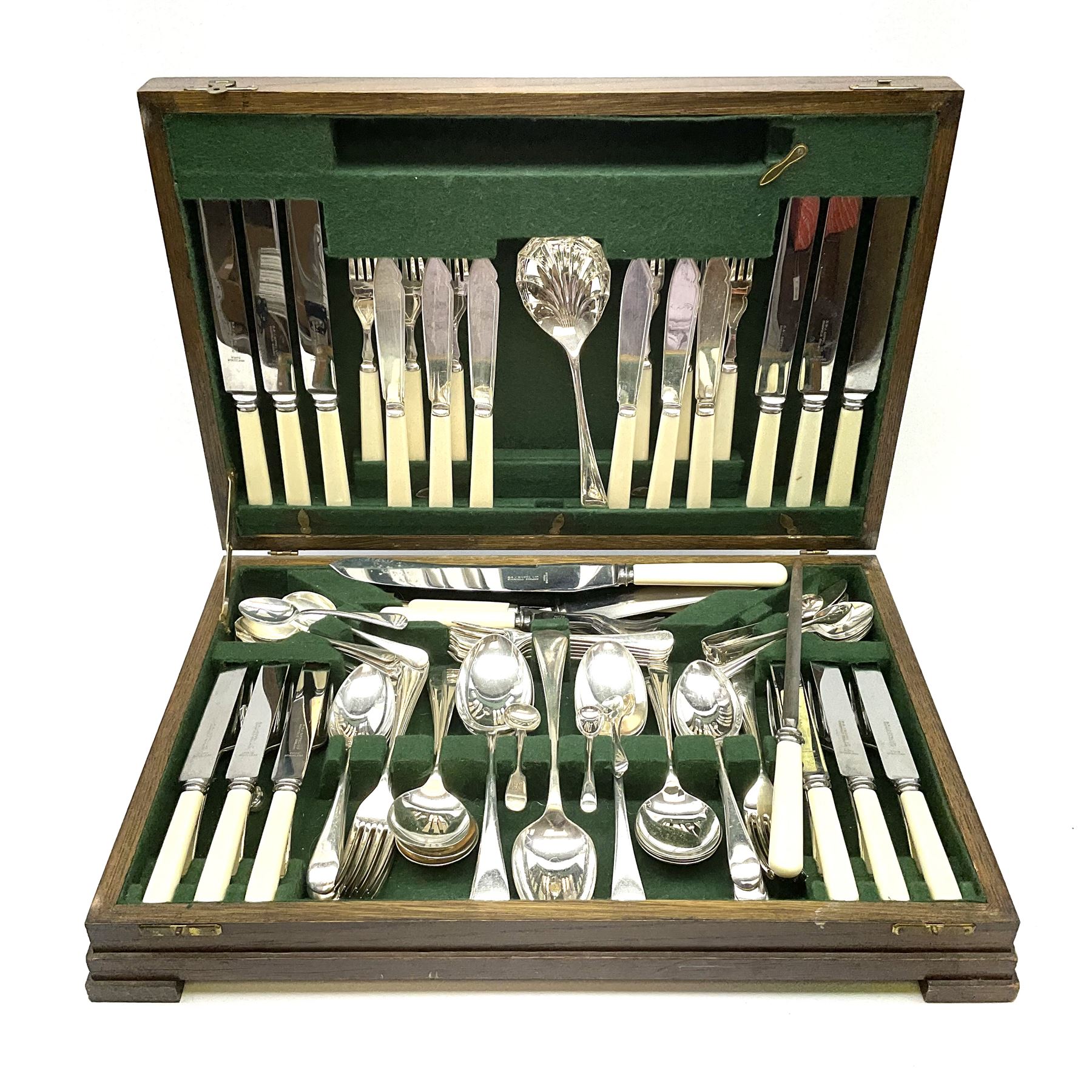 B & J Sippel Ltd, Sheffield, part canteen of plated and stainless steel cutlery