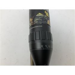 Air Arms S400F Carbine bolt-action .22 multishot air rifle, pump-up action, adjustable trigger, fitted with sound moderator and Nikko Stirling Mountmaster 3-9 x 50 telescopic sight, complete with stirrup type pump, pressure gauge etc, serial no.135456, L106cm; in gun sling