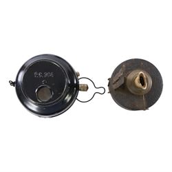 Bicycle lamps and similar, including three WWII black out lanterns, two by Joseph Lucas Ltd, the other by H.M & Co Ltd, all with broad arrows, three further Lucas bicycle lamps including two oil lamps and a carbide lamp