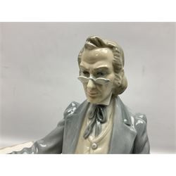 Lladro figure, Attorney, modelled as a man leaning against draws, no 5213, sculpted by Salvador Furio with original box, year issued 1984, year retired 1997, H35cm