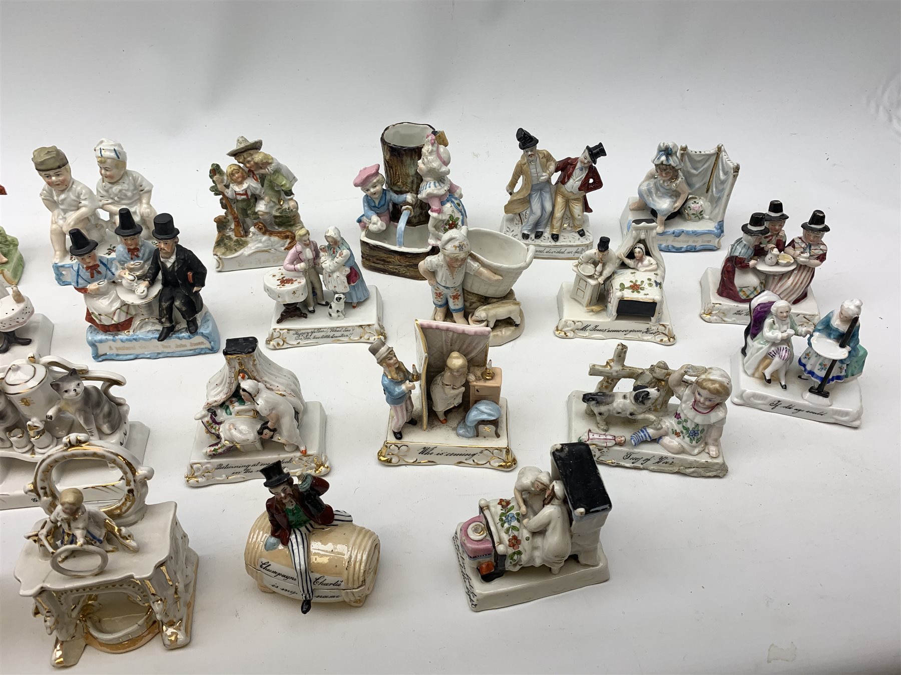 A collection of twenty six Victorian and Continental fairings, many with registration numbers beneath.