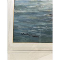 George Henry Jenkins (British 1838-1914): Falmouth Boat Rounding the Lighthouse, watercolour signed 74cm x 58cm