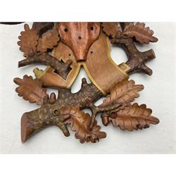 Antlers/Horns: European Royal Red Deer Antlers (Cervus elaphus hippalaphus), twelve point antlers, mounted upon a carved and pierced shield H120cm D64cm