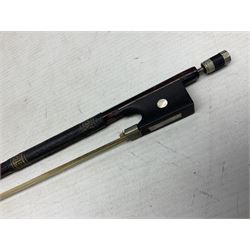 German trade violin c1900 the 36cm two-piece maple back impressed 'Stainer', maple ribs and spruce top, bears label 'Jacobis Stainer in Absam prope Oenipontum 17**' L59cm; in carrying case marked 'The Improved Dome' with bow