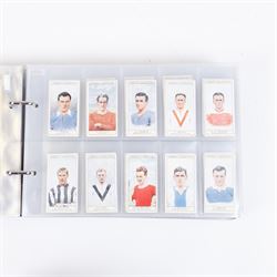 Collection of Edwardian and later Football related trading and cigarette cards, including forty-nine of fifty 1906 Ogden's Football Club Colours, 1922 PALS Footall series, ninety of one hundred 1925 Gallaher Famous Footballers, complete set of forty-four 1926 Ogden's Captains of Association Football Clubs and Colours, complete set of fifty 1927 Players Football Caricatures by MAC,  complete set of fifty 1927 Players Football Caricatures by RIP,  complete set of fifty 1930 Players Association Cup Winners, complete set of 50 1933 Ogdens AFC Nicknames etc, housed in brown cigarette card album
