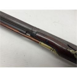 Early 19th century 20-bore flintlock converted to percussion fowling piece by Fisher, the 96.5cm(38