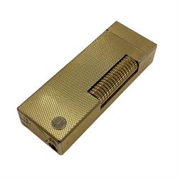 Dunhill gold plated lighter with engine turned decoration
