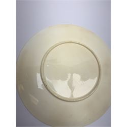 Late 19th century porcelain plate, hand painted by Frederick Sutton, depicting a female figure and putto within a wooded landscape, with recumbent sheep and brook to the fore, signed F N Sutton, unmarked verso, D22.5cm

Frederick Sutton was employed as a painter at the notable factories of Royal Worcester, Coalport, and Minton. 