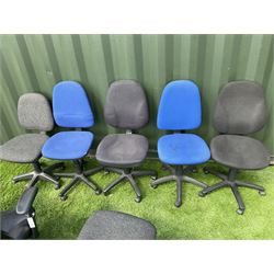 Set of eight office chairs on castors. - THIS LOT IS TO BE COLLECTED BY APPOINTMENT FROM DUGGLEBY STORAGE, GREAT HILL, EASTFIELD, SCARBOROUGH, YO11 3TX