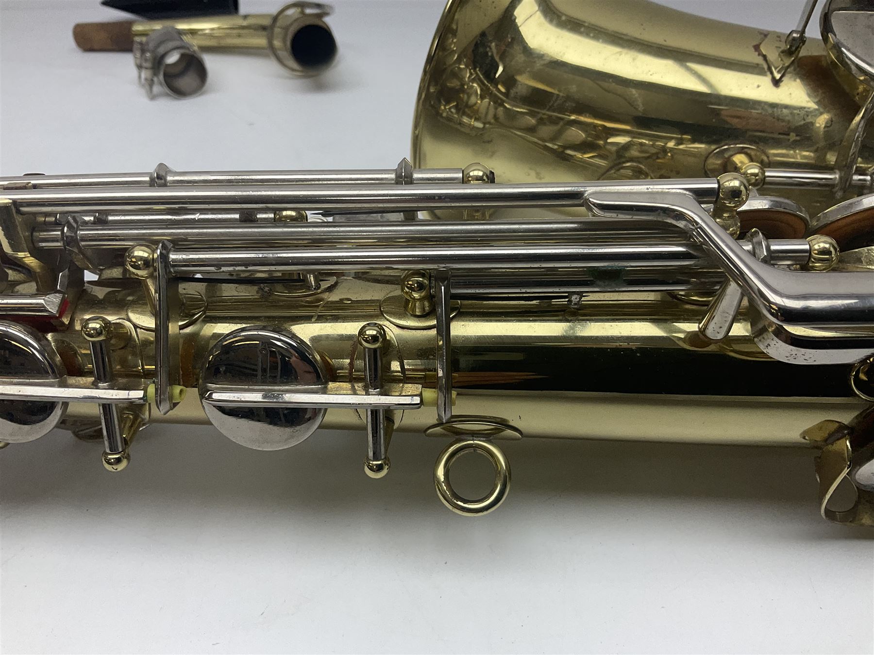 Czechoslovakian Boosey & Hawkes Powertone alto saxophone, serial no.125362; in fitted carrying case with crook