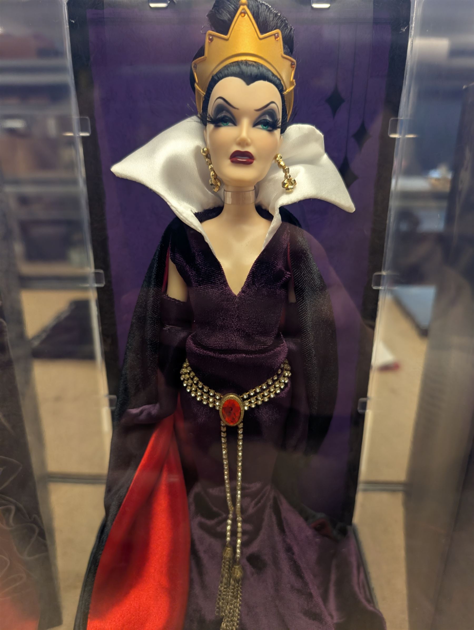 Three Disney Villains Designer Collection dolls,  'Evil Queen', 'Malificent' and Mother Gothel, all in original boxes and bags
