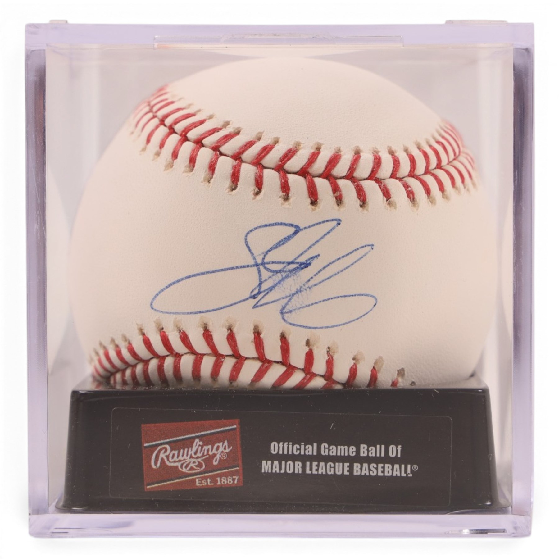 Five signed Rawlings baseballs, comprising Tom Glavine with HOF 2014 inscription, Mike Piazza, Sandy Koufax, Tom Seaver with HOF '92 inscription and Nolan Ryan with HOF '99 inscription, together with a signed Tampa Bay Devil Rays baseball, with acrylic cases and certificates of authenticity (6)