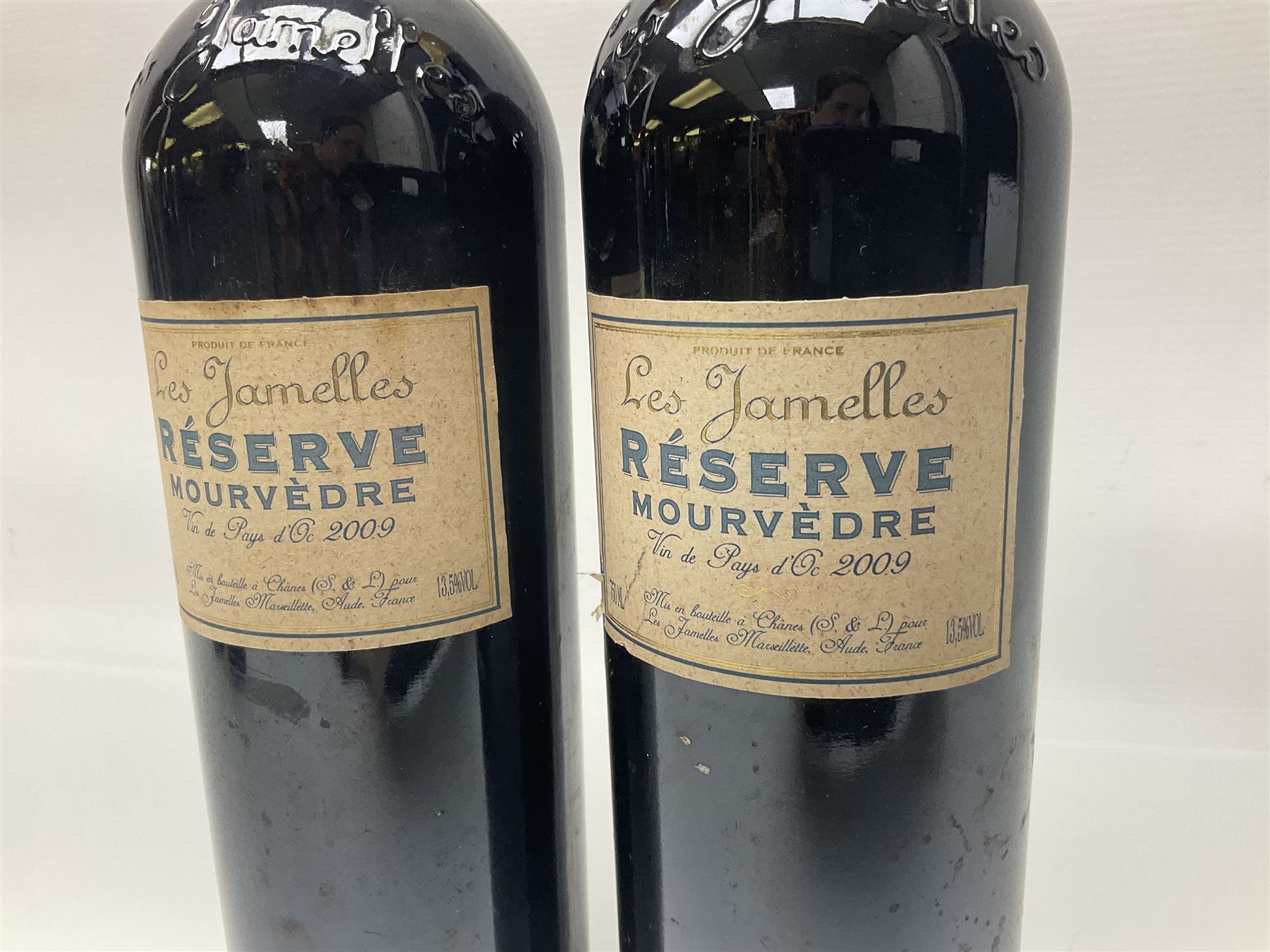Mixed wine, comprising two bottles Les Jamelles 2009 Reserve Mourvedre, 750ml 13.5% vol, Joan d'Anguera 2015 Altaroses, 75cl 14% vol, Roc de Lussac 2010, Lussac-Saint-Emilion, 750ml, 14% vol and Rhebokskloof, 1997 Gamay Noir, 750ml, 13.5% vol (5)
